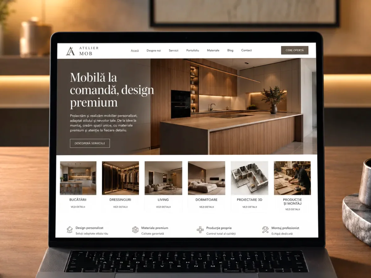 Site de încredere pentru showroom mobilă - model de site pentru showroom-uri de mobilă - Creare site showroom mobilă