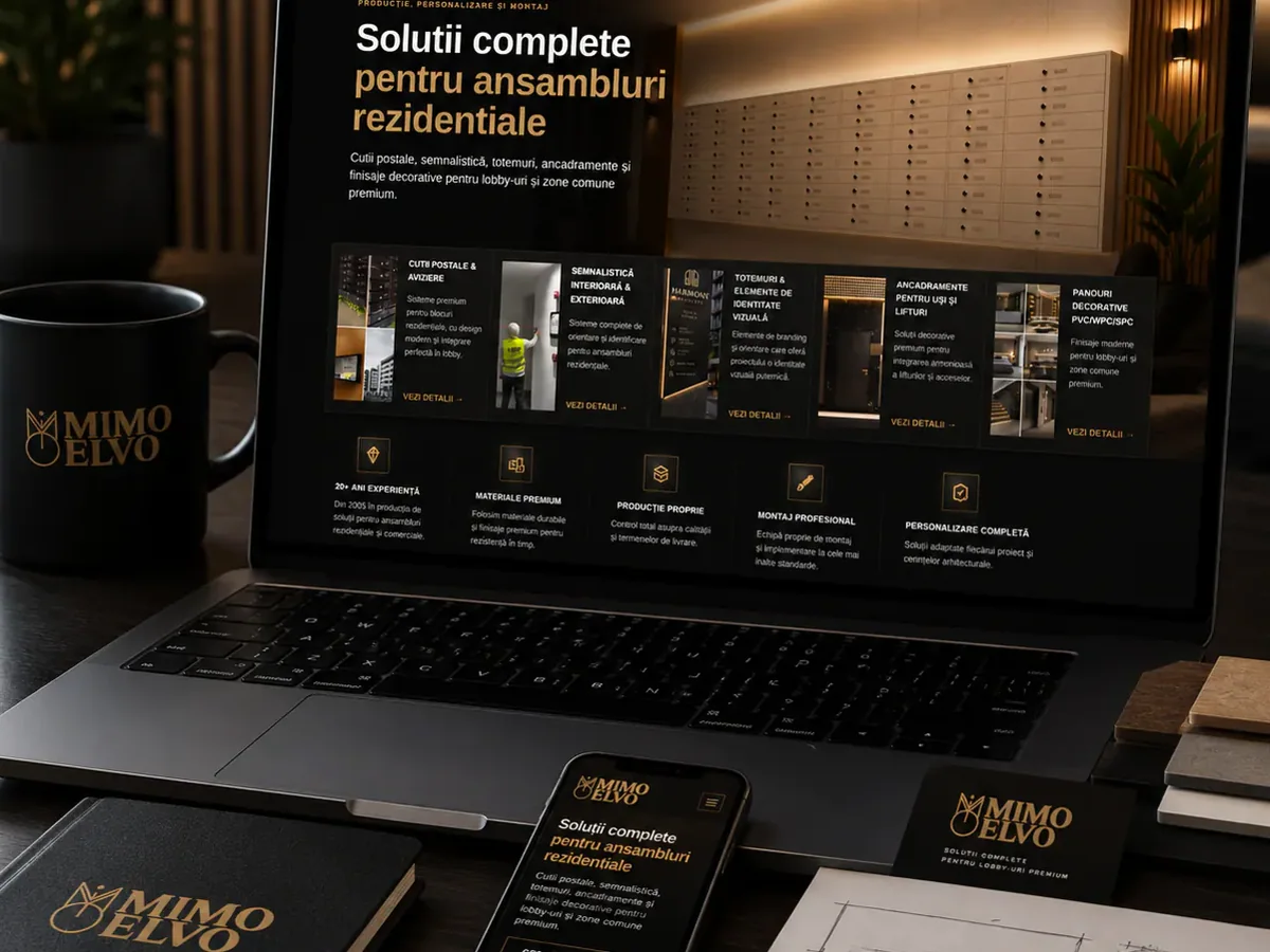 Site orientat spre cereri, vizite în showroom și discuții comerciale - model de site pentru showroom-uri de mobilă - Creare site showroom mobilă