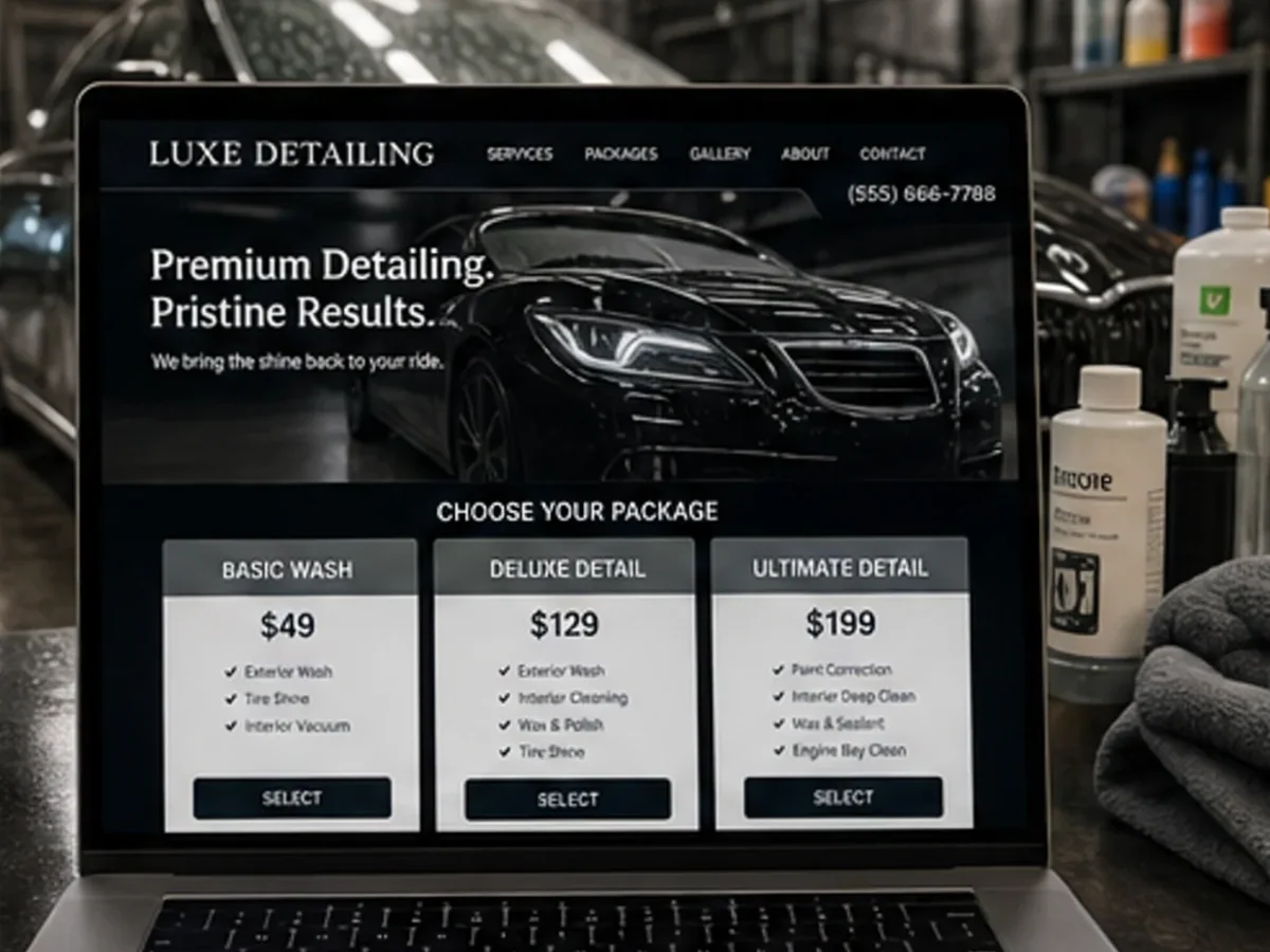 model foto realist pentru Creare site spălătorie auto