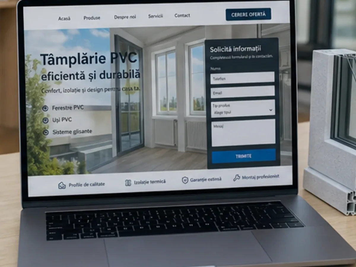 Site rapid pe mobil pentru tâmplărie PVC - model de site pentru firme de tâmplărie PVC - Creare site tâmplărie PVC