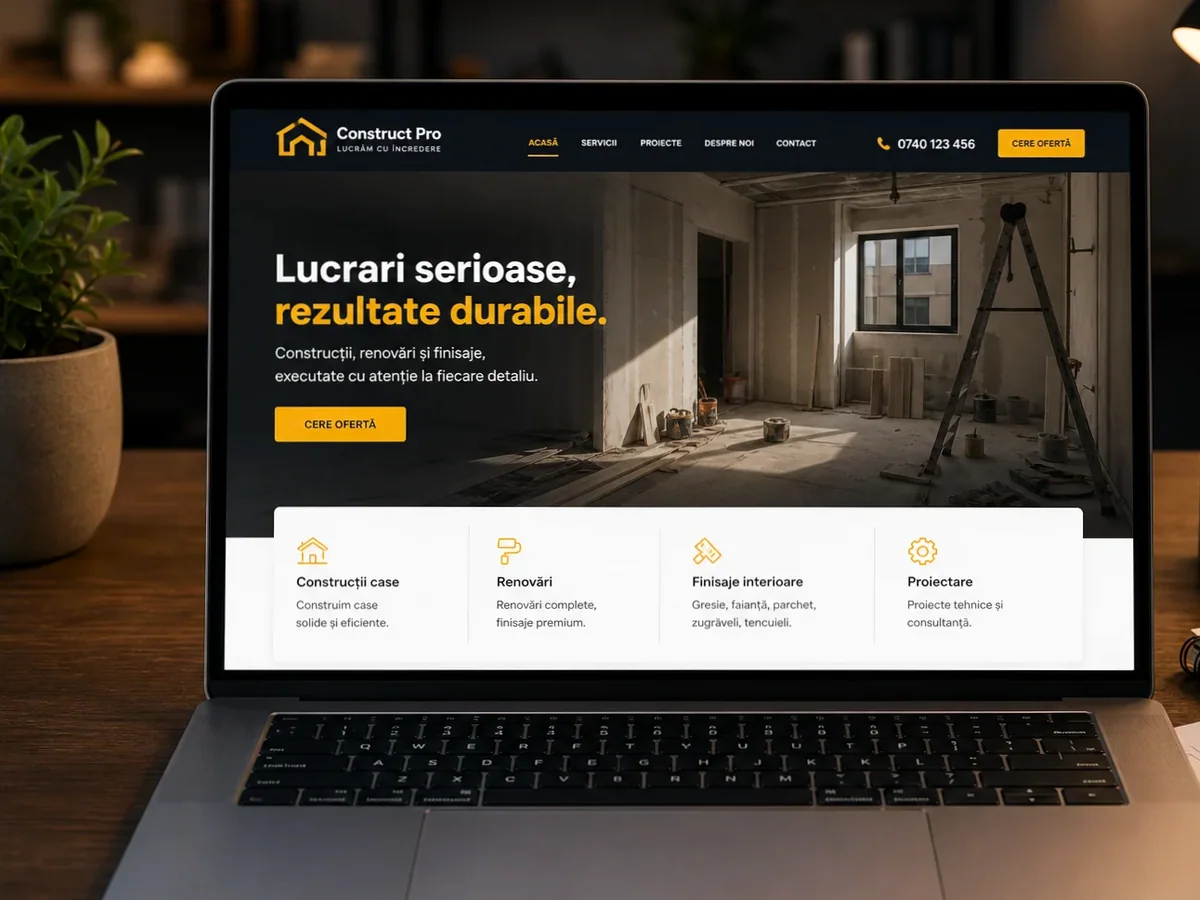 Site de încredere pentru topograf - model de site pentru firme de topografie - Creare site topograf