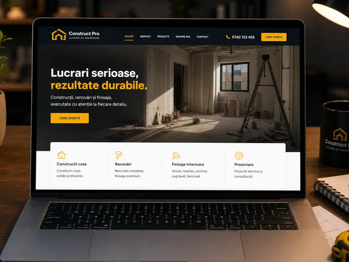 Site cu exemple pentru firme de topografie - model de site pentru firme de topografie - Creare site topograf