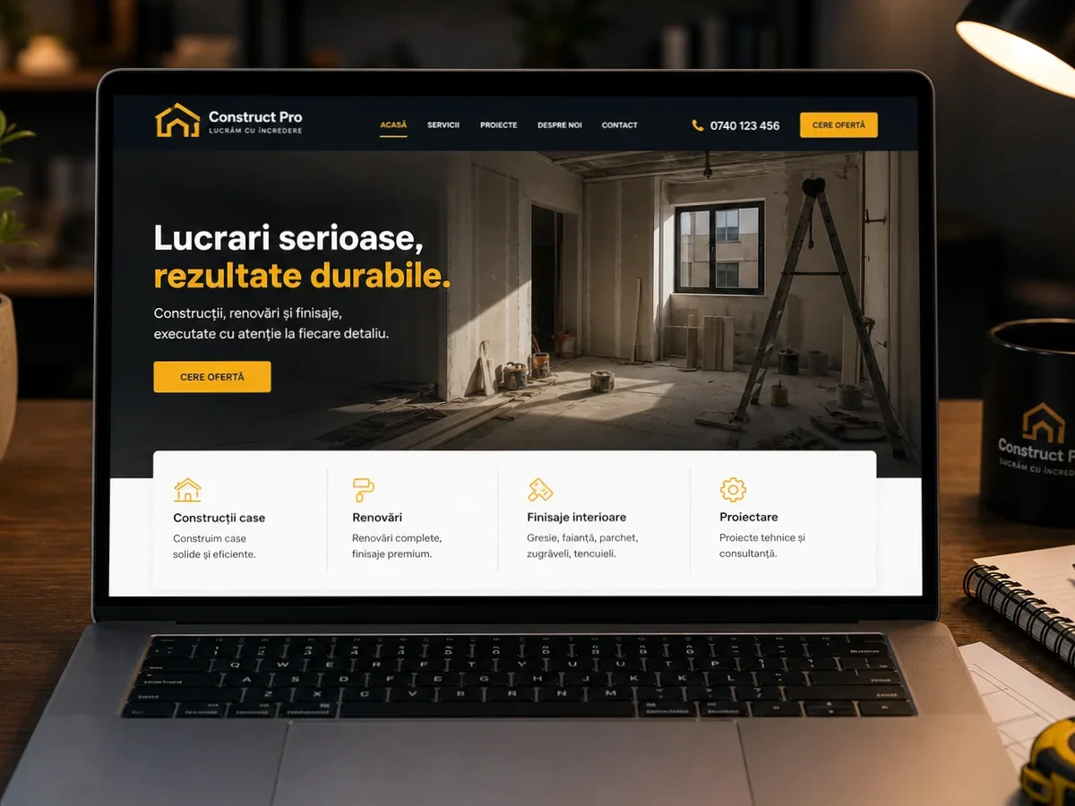 model foto realist pentru Creare site topograf