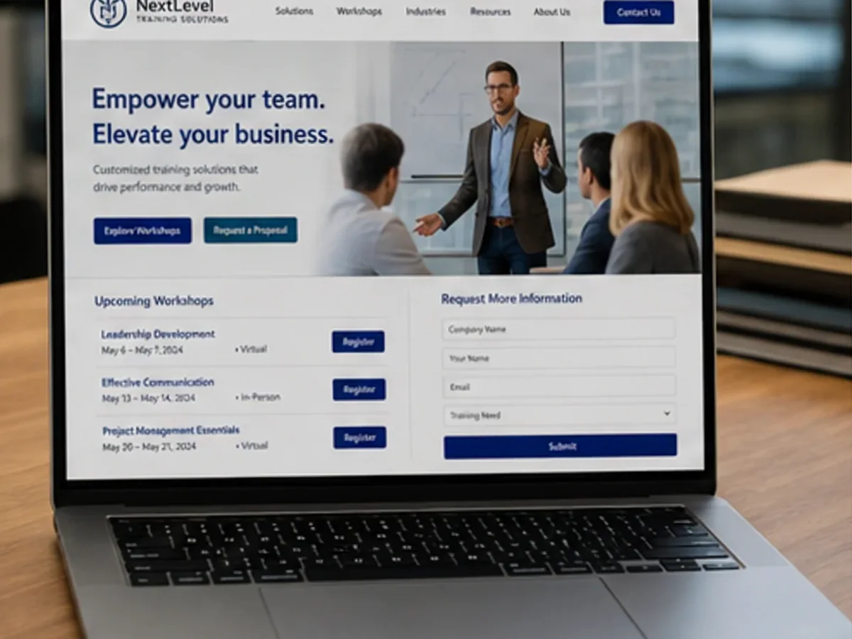 Site de încredere pentru training corporate - model de site pentru firme de training corporate - Creare site training corporate