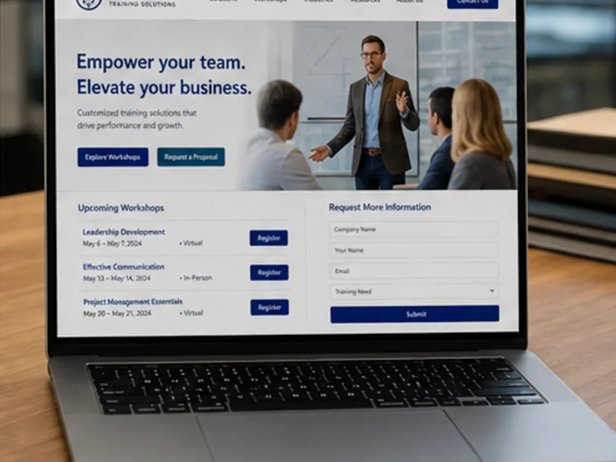 Site cu exemple pentru firme de training corporate - model de site pentru firme de training corporate - Creare site training corporate
