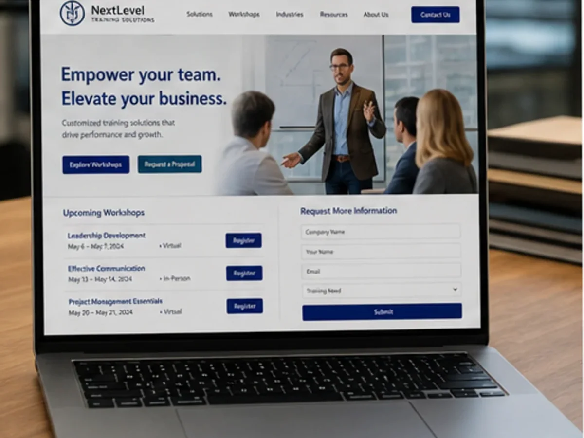model foto realist pentru Creare site training corporate