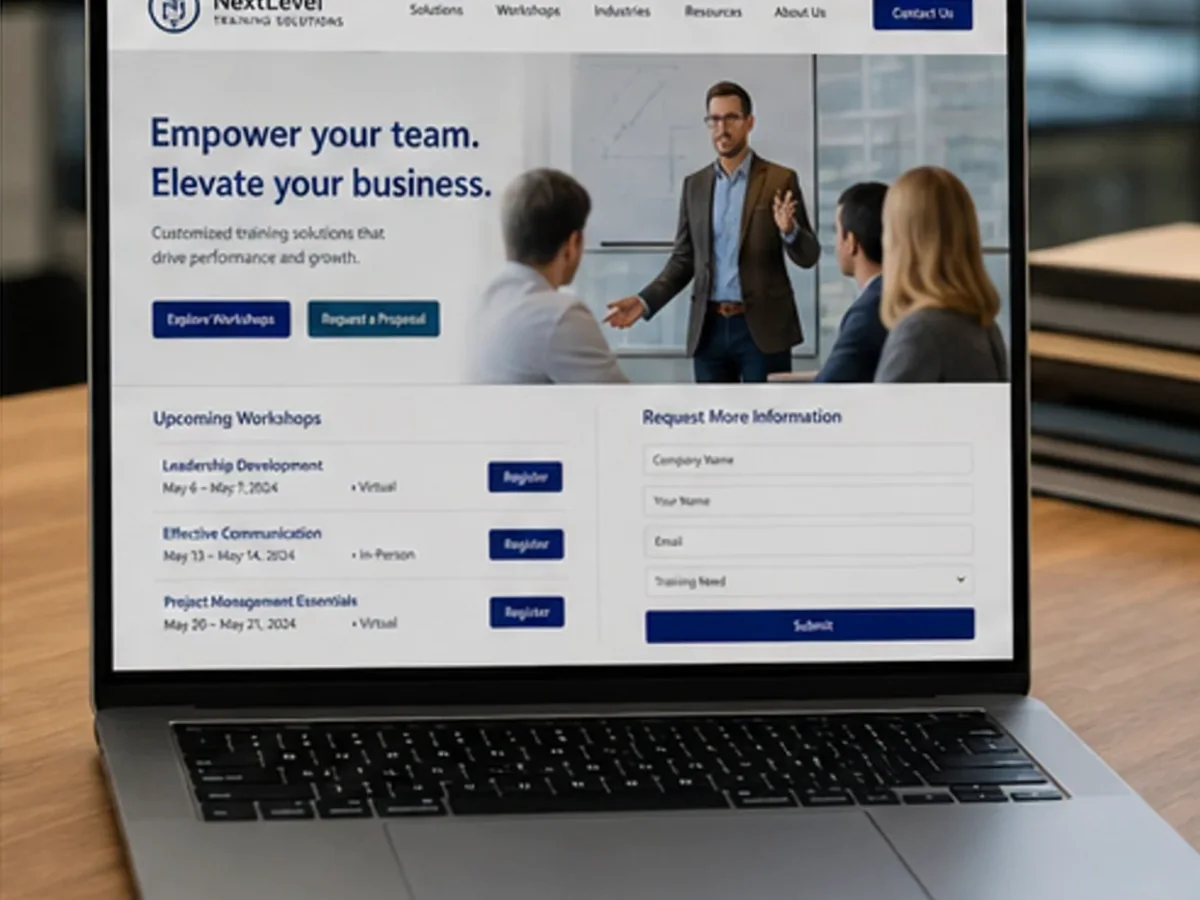 Site cu servicii pentru firme de training corporate - model de site pentru firme de training corporate - Creare site training corporate
