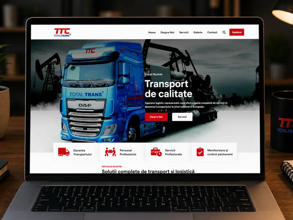 model foto realist pentru Creare site transport marfă