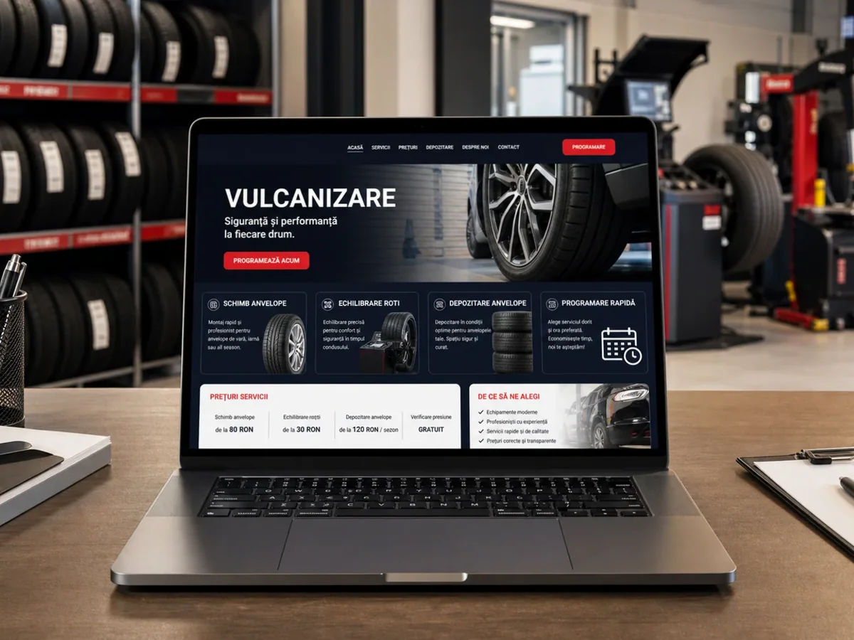 Site care explică atelierul - model de site pentru vulcanizări - Creare site vulcanizare