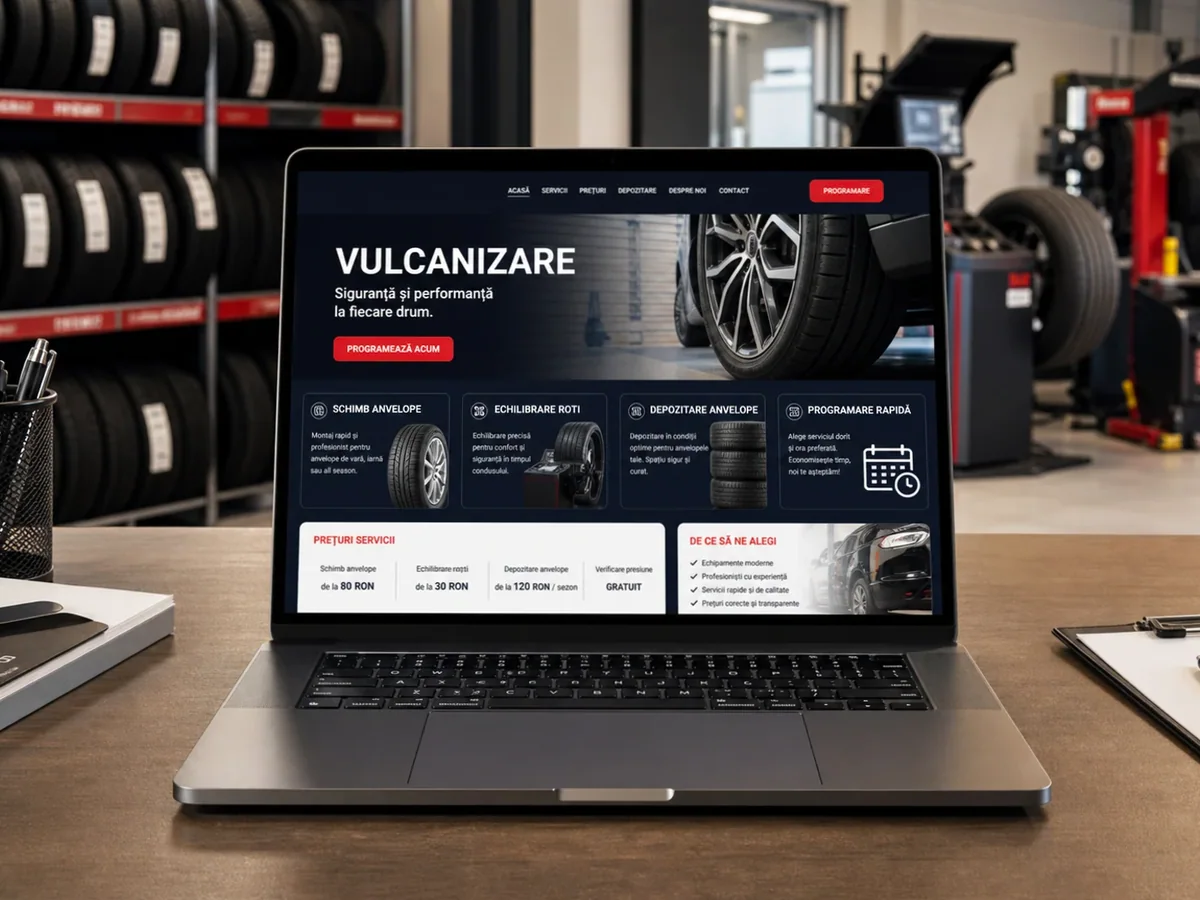 Site pentru sezonul anvelopelor - model de site pentru vulcanizări - Creare site vulcanizare