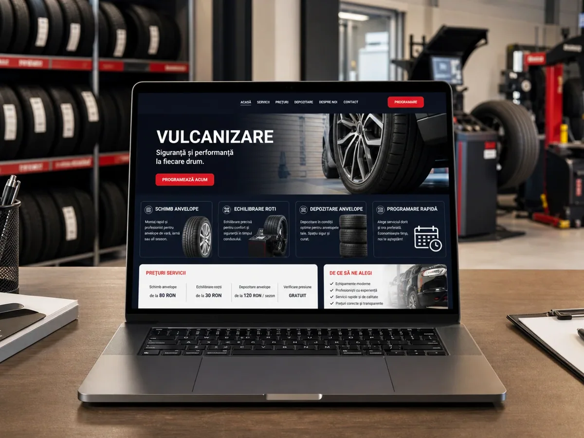 Site rapid pe telefon pentru vulcanizare - model de site pentru vulcanizări - Creare site vulcanizare