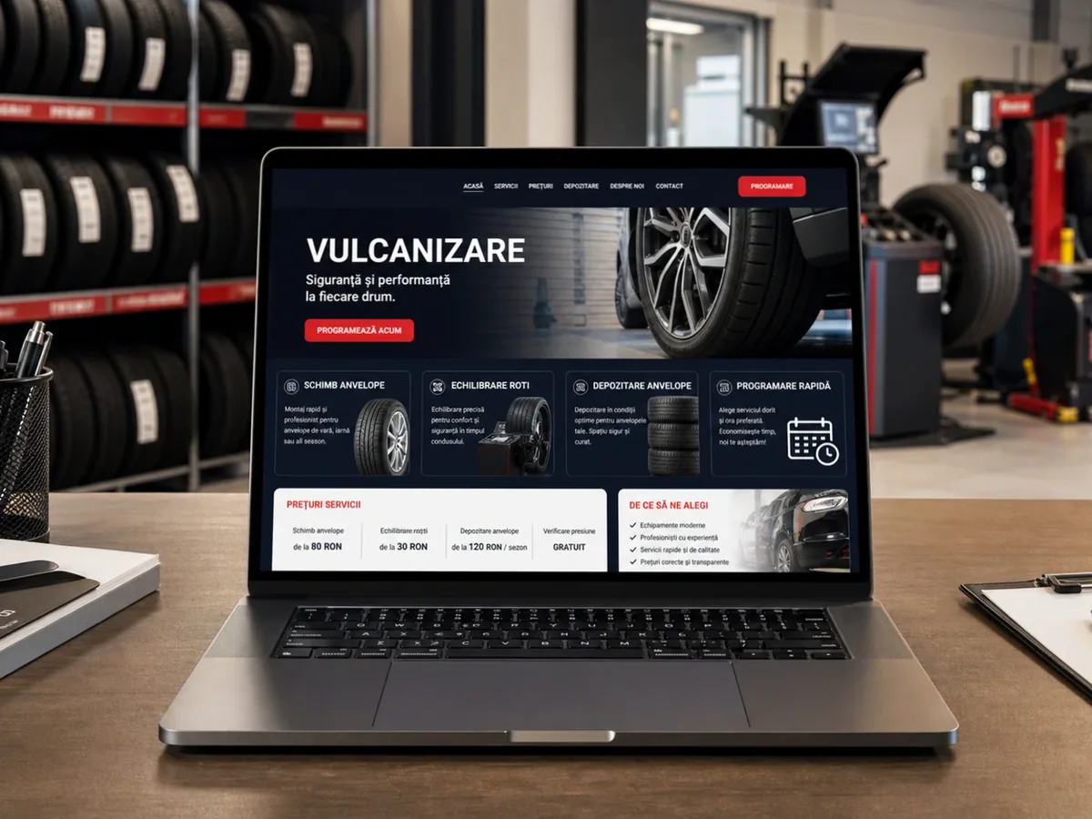 Site pentru servicii cu anvelope - model de site pentru vulcanizări - Creare site vulcanizare