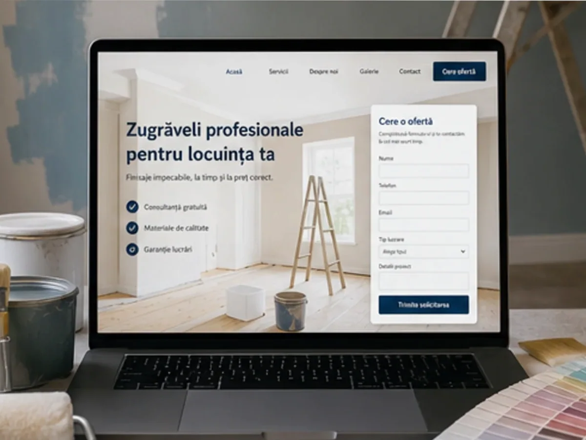 Site cu servicii pentru zugravi și firme de zugrăveli - model de site pentru zugravi și firme de zugrăveli - Creare site zugrav