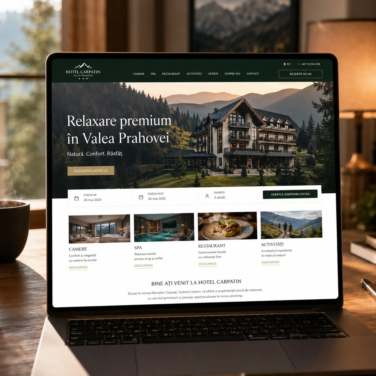 Hotel Carpatin - site în lucru pentru hotel premium în Valea Prahovei - proiect Hotel Carpatin în portofoliul BrandWave
