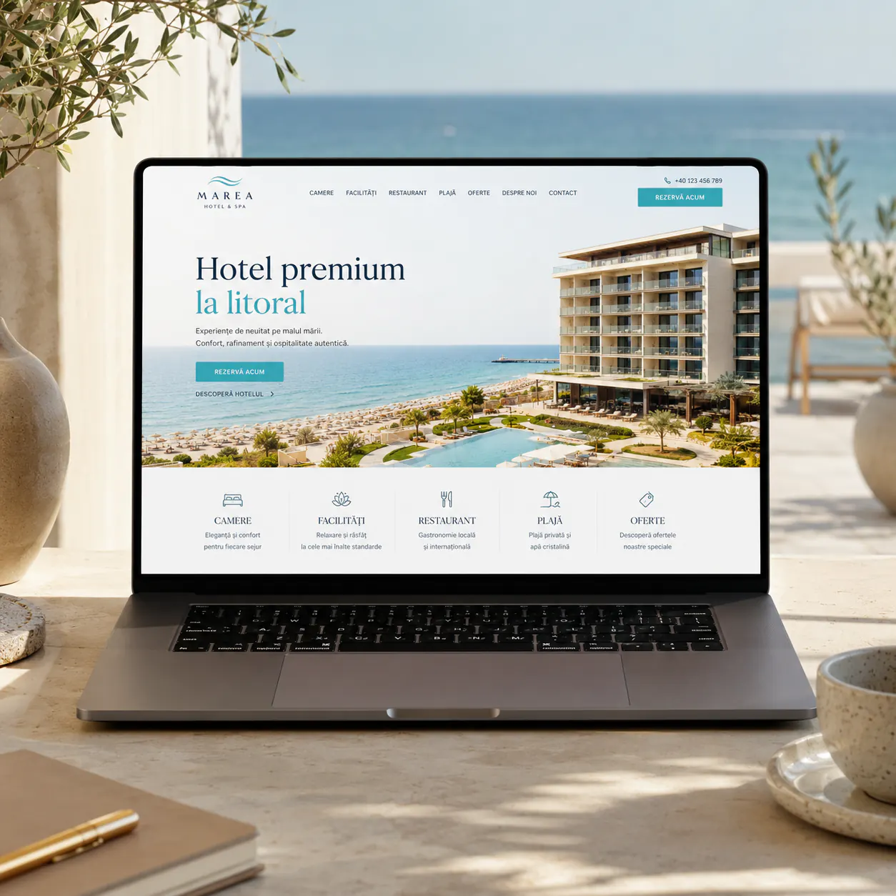 Marea Hotel & Spa - site în lucru pentru hotel premium la litoral - proiect Marea Hotel & Spa în portofoliul BrandWave