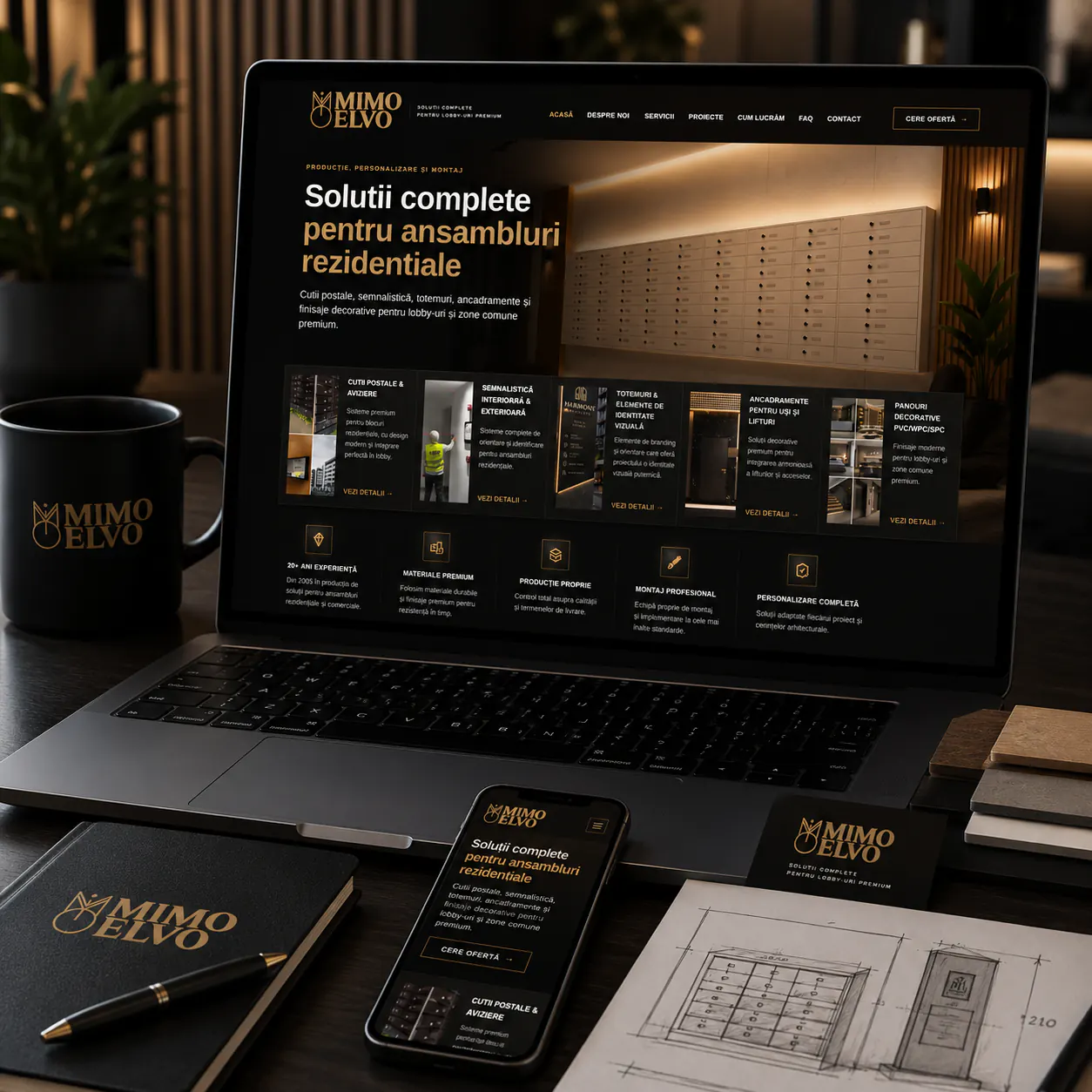 Mimo Elvo - site premium pentru lobby-uri și ansambluri rezidențiale - proiect Mimo Elvo în portofoliul BrandWave