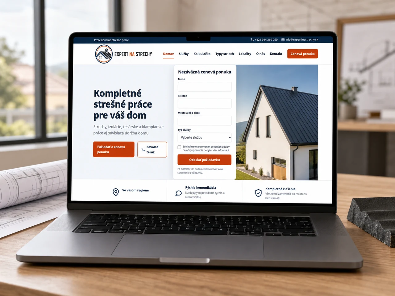 Expert na Strechy - site premium pentru servicii de acoperișuri - proiect Expert na Strechy în portofoliul BrandWave